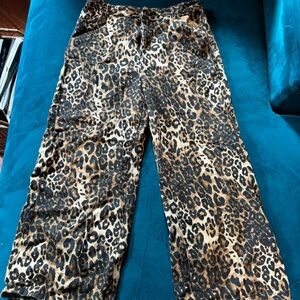 Leopard Print Wide Leg Pants